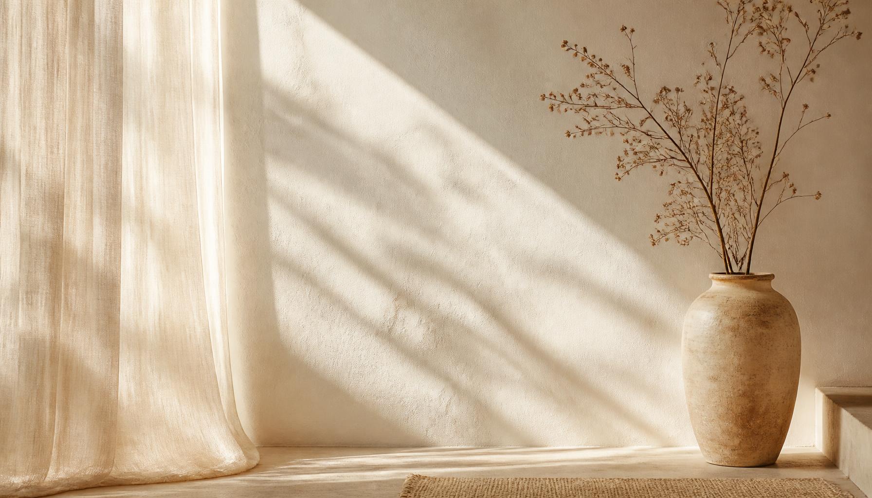 Warm ivory Mediterranean interior in Barcelona, the setting for Areté wellness experiences