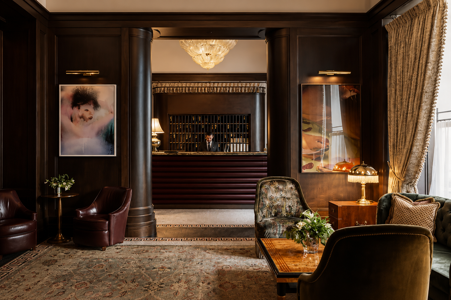 An art-filled private interior — illustrative Society photography, not an ARETÉ venue