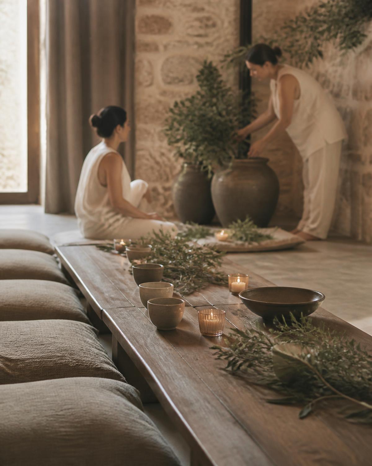A wellness experience set in a stone-walled Barcelona space